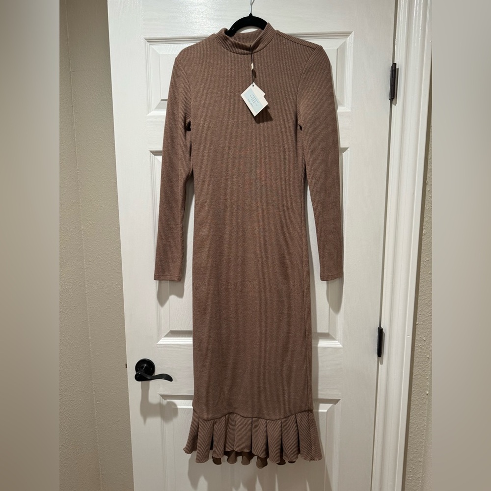 By Egreis dress. Midcalf fish tail dress. Double lined